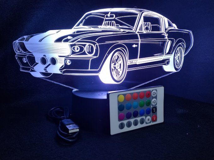lampe-led-3d-ford-mustang-gt500