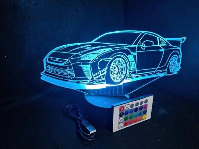 Grav'stylé: Lampe led 3D Ferrari, voiture ,veilleuse, déco, illusion