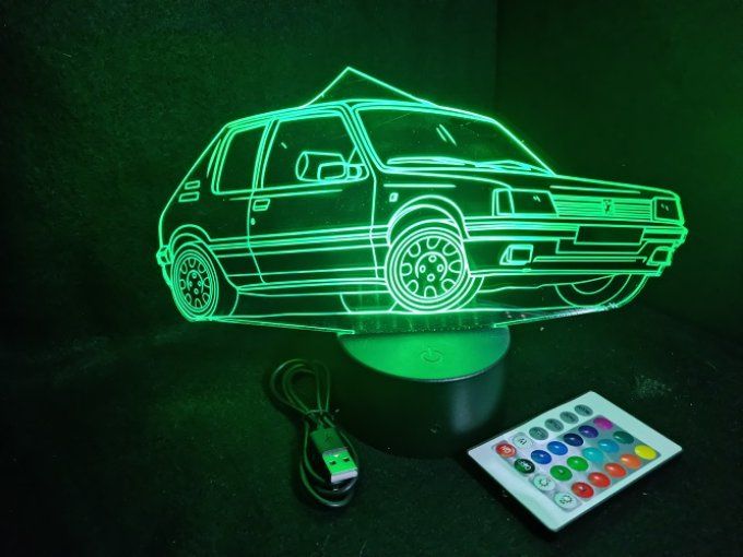 lampe-led-3d-peugeot-205