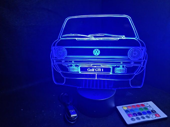 lampe-led-3d-volkswagen-golf-gti