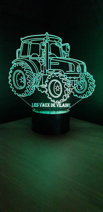 Lampe led 3D Tracteur, agriculteur, veilleuse, chevet, néon, idée cadeau, déco, illusion, bureau