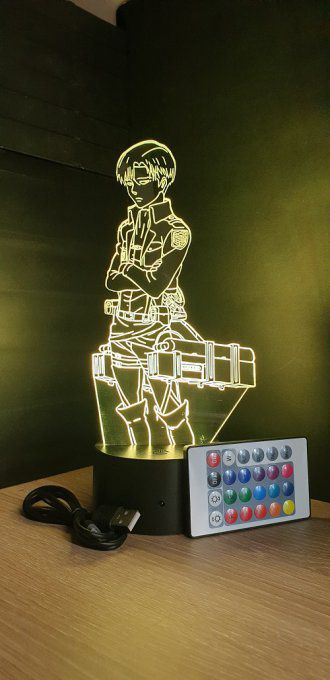 Lampe led 3D Livai, Attaque des Titans, manga, veilleuse, animé, SNK