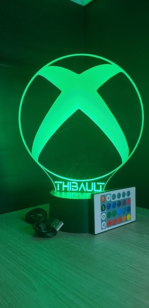 Lampe led 3D XBOX, console, veilleuse, jeux vidéo, geek, déco