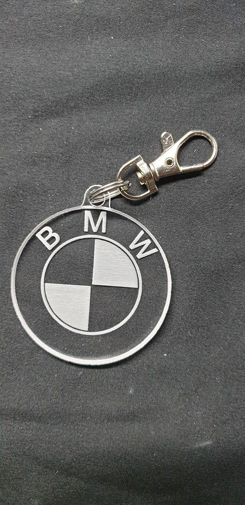 Grav'stylé: Porte-clés Logo BMW, attache, cadeau, accroche, médaillon