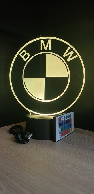 Lampe led 3D logo BMW, Moto, veilleuse, chevet, néon, bureau, lumière 