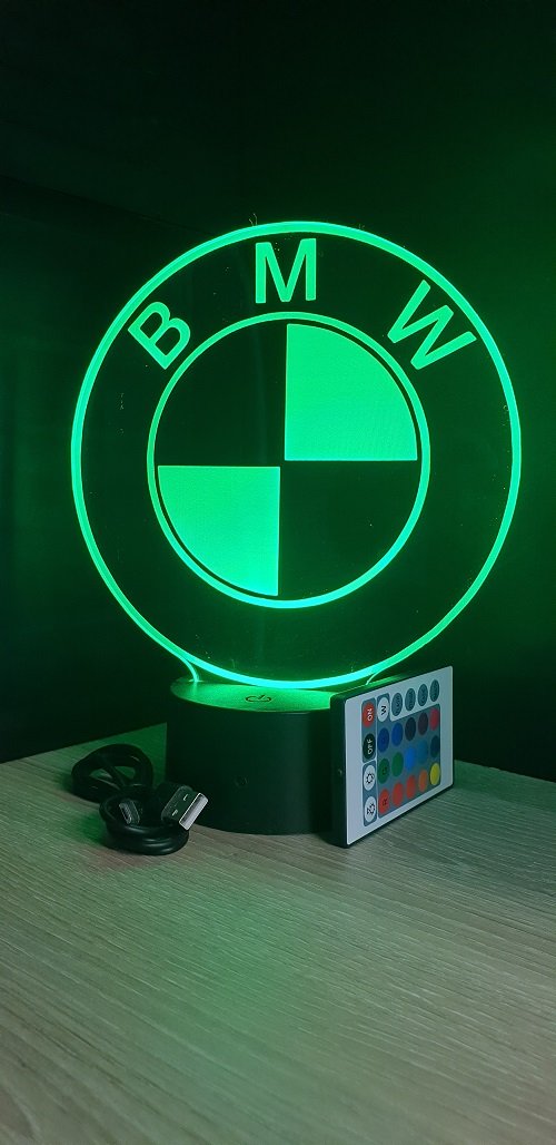 Lampe 3D Logo BMW avec socle au choix ! - LampePhoto