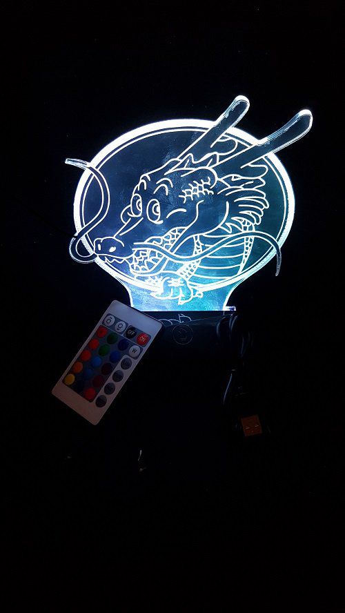 Lampe led 3d logo Dragon Ball, manga, veilleuse, dessin animé, déco