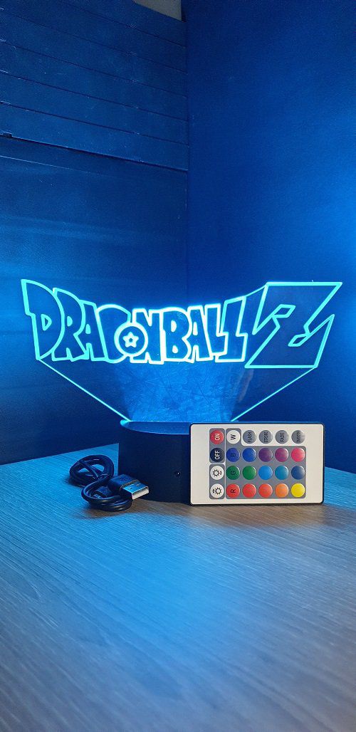 Lampe led 3d logo Dragon Ball Z, Dragon Ball, manga, veilleuse, déco