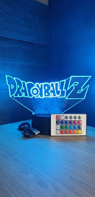 Lampe led 3d logo Dragon Ball Z, Dragon Ball, manga, veilleuse, dessin animé, déco, illusion