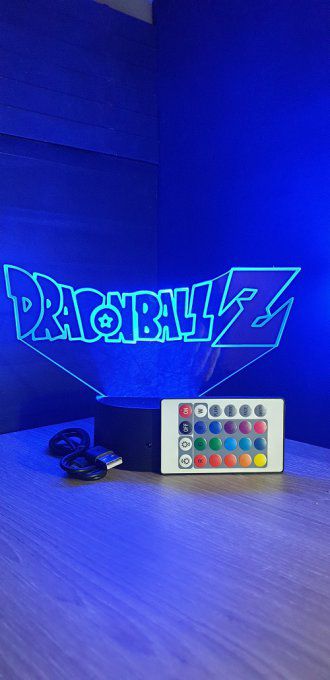Lampe led 3d logo Dragon Ball Z, Dragon Ball, manga, veilleuse, déco