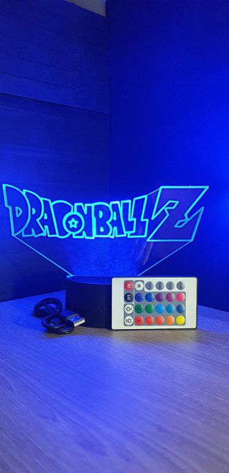 Lampe led 3d logo Dragon Ball Z, Dragon Ball, manga, veilleuse, dessin animé, déco, illusion