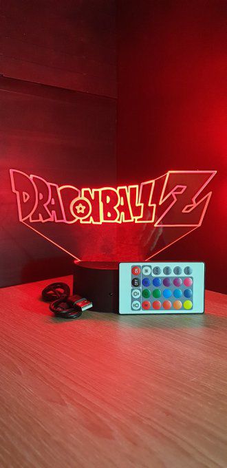 Lampe led 3d logo Dragon Ball Z, Dragon Ball, manga, veilleuse, déco