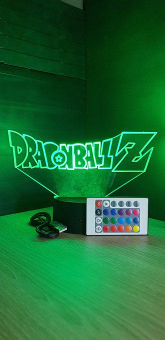 Lampe led 3d logo Dragon Ball Z, Dragon Ball, manga, veilleuse, dessin animé, déco, illusion