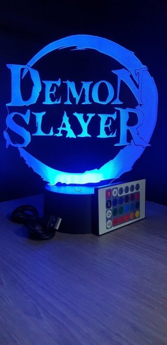 Lampe led 3D Logo Demon Slayer, manga ,veilleuse, idée cadeau, dessin animé , déco, illusion, chevet