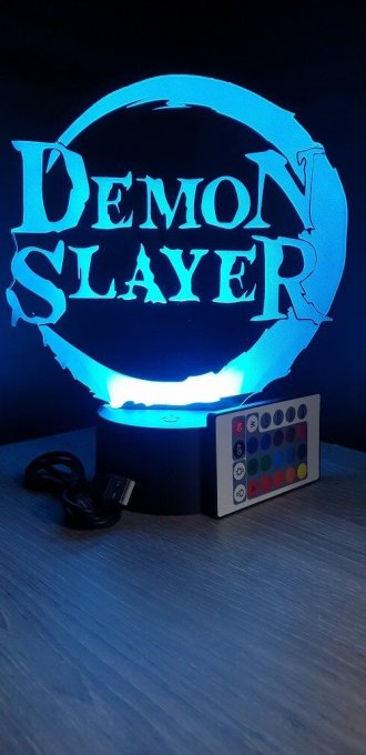 Lampe led 3D Logo Demon Slayer, manga ,veilleuse, idée cadeau, dessin animé , déco, illusion, chevet