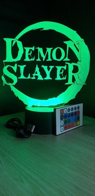 Lampe led 3D Logo Demon Slayer, manga ,veilleuse, idée cadeau, dessin animé , déco, illusion, chevet