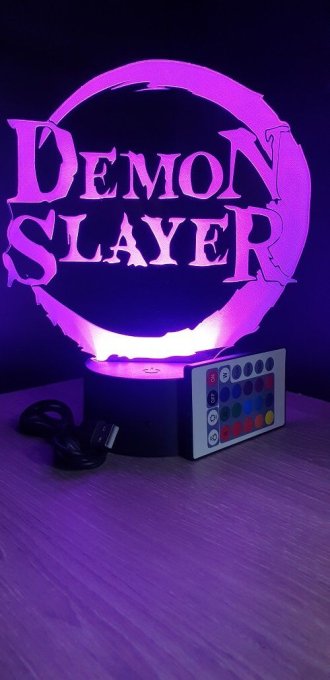 Lampe led 3D Logo Demon Slayer, manga ,veilleuse, idée cadeau, dessin animé , déco, illusion, chevet