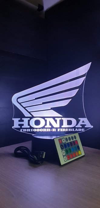 Lampe led 3D Logo Honda, bikers, Moto, veilleuse, chevet, néon