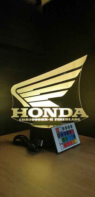 Lampe led 3D Logo Honda, bikers, Moto, veilleuse, chevet, néon, idée cadeau, déco, illusion, chevet