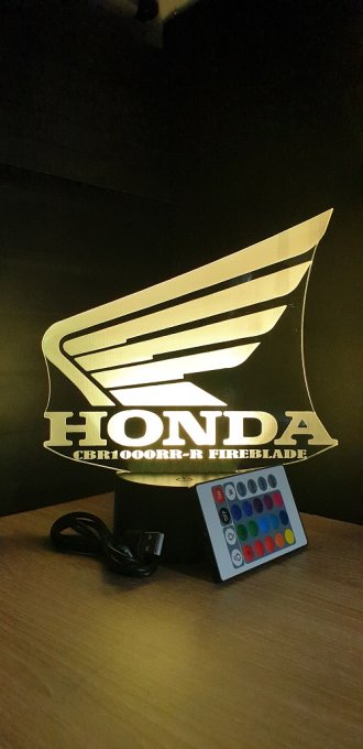 Lampe led 3D Logo Honda, bikers, Moto, veilleuse, chevet, néon