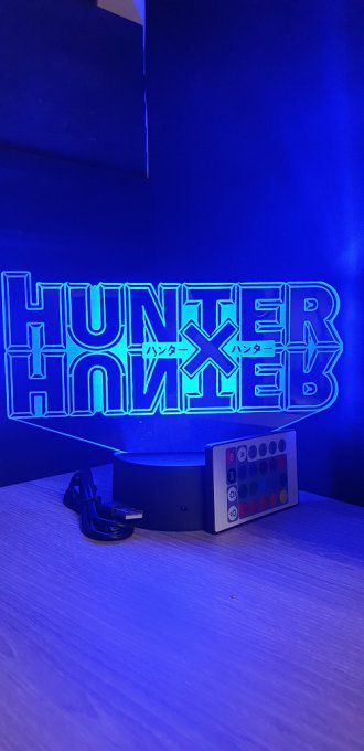 Lampe led 3D logo hunter x hunter, manga ,veilleuse, lampe de chevet, déco, illusion, lumière