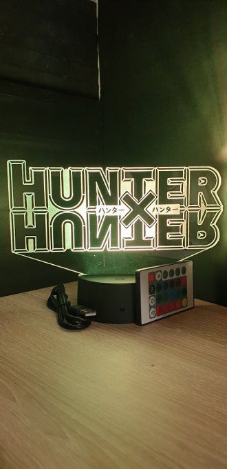 Lampe led 3D logo hunter x hunter, manga ,veilleuse, lampe de chevet, déco, illusion, lumière