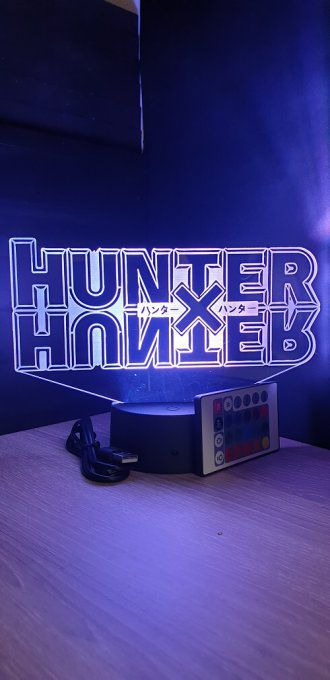 Lampe led 3D logo hunter x hunter, manga ,veilleuse, lampe de chevet, déco, illusion, lumière