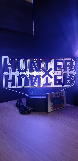 Lampe led 3D logo hunter x hunter, manga ,veilleuse, chevet, déco