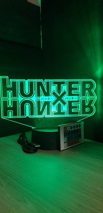 Lampe led 3D logo hunter x hunter, manga ,veilleuse, lampe de chevet, déco, illusion, lumière