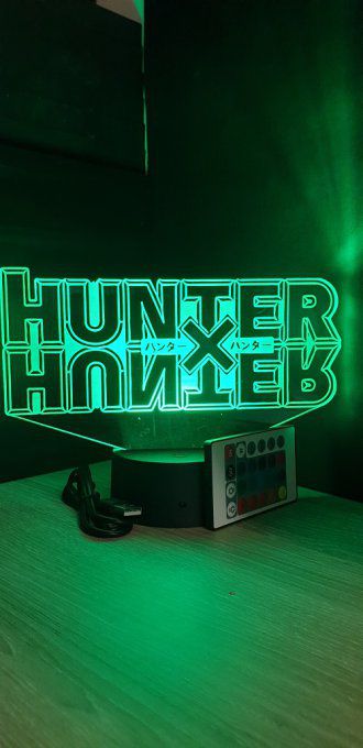 Lampe led 3D logo hunter x hunter, manga ,veilleuse, chevet, déco