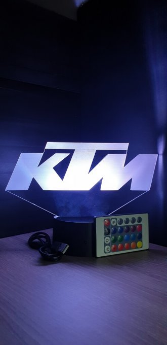 Lampe led 3D Logo KTM, Moto, veilleuse, illusion, bureau, lumière