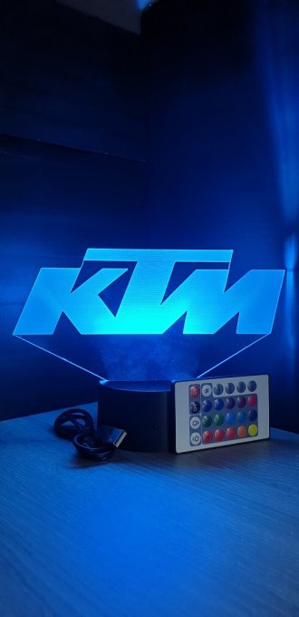 Lampe led 3D Logo KTM, Moto, veilleuse, chevet, néon, idée cadeau, déco, illusion, bureau, lumière