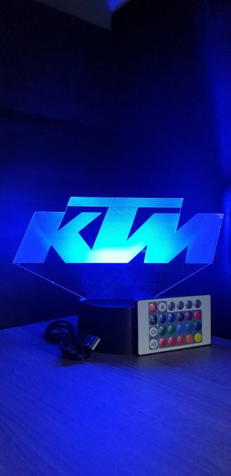 Lampe led 3D Logo KTM, Moto, veilleuse, illusion, bureau, lumière