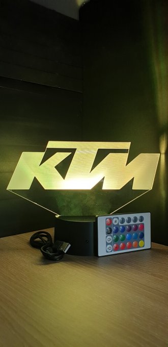 Lampe led 3D Logo KTM, Moto, veilleuse, illusion, bureau, lumière