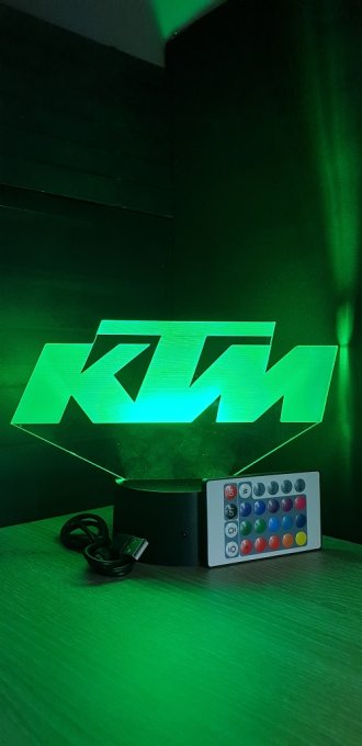 Lampe led 3D Logo KTM, Moto, veilleuse, illusion, bureau, lumière