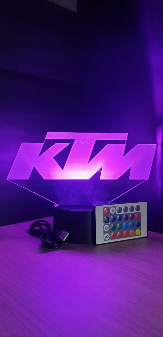 Lampe led 3D Logo KTM, Moto, veilleuse, illusion, bureau, lumière