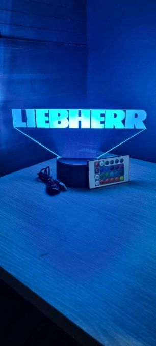 Lampe led 3D Liebherr, Grue, Chantier, bâtiment, veilleuse, chevet