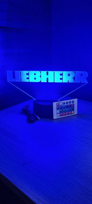 Lampe led 3D Liebherr, Grue, Chantier, bâtiment, veilleuse, chevet