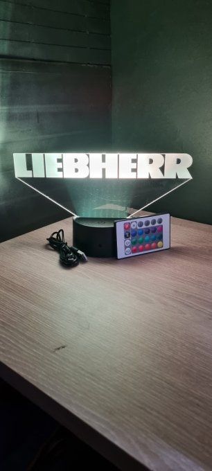 Lampe led 3D Liebherr, Grue, Chantier, bâtiment, veilleuse, chevet