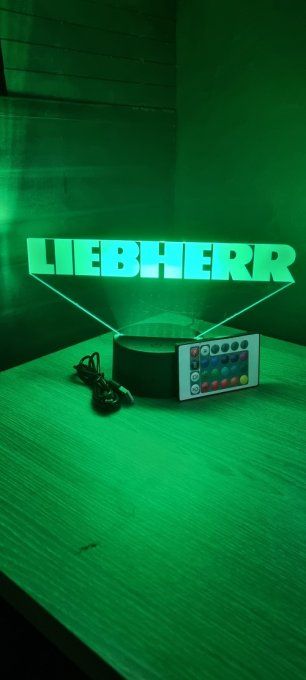 Lampe led 3D Liebherr, Grue, Chantier, bâtiment, veilleuse, chevet