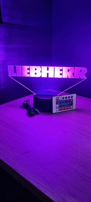 Lampe led 3D Liebherr, Grue, Chantier, bâtiment, veilleuse, chevet