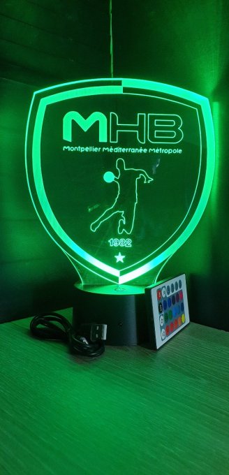 Lampe led 3D Montpellier Handball, veilleuse, déco, illusion, chevet