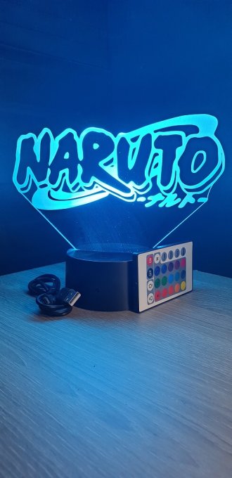 Lampe led 3D Logo Naruto, manga ,veilleuse, lampe de chevet, déco, illusion, bureau, lumière
