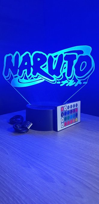 Lampe led 3D Logo Naruto, manga ,veilleuse, lampe de chevet, déco, illusion, bureau, lumière