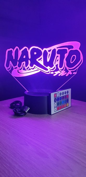 Lampe led 3D Logo Naruto, manga ,veilleuse, déco, illusion, bureau