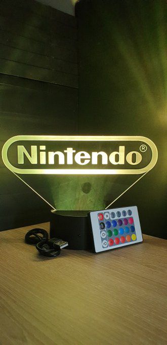 Lampe led 3D Logo Nintendo, veilleuse, console, jeux vidéo, geek