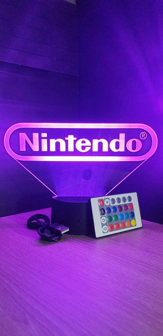 Lampe led 3D Logo Nintendo, veilleuse, console, jeux vidéo, geek