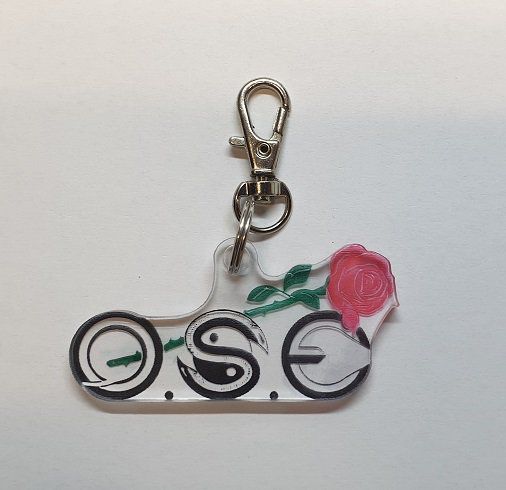 Porte-clés Logo O.S.E couleurs, attache, faire part, cadeau, accroche, médaillon