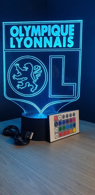 Lampe led 3D OL, sport, football, ligue 1, décoration, illusion 