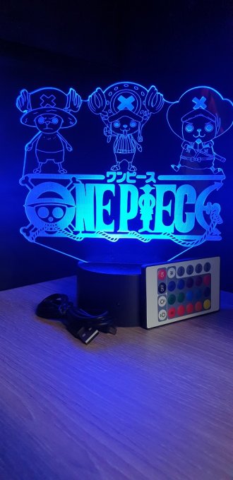 Lampe led 3D Logo One Piece Chopper, manga ,veilleuse, déco, illusion